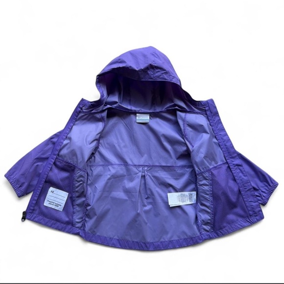 Kids Columbia Purple Windbreaker with Hood - Picture 6 of 7